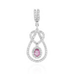 Pendentif en argent et Saphir rose de Ceylan