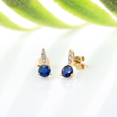 Orecchini in oro con Zaffiro Ceylon Blu (CIRARI)
