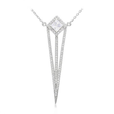 Zilveren halsketting met een petaliet