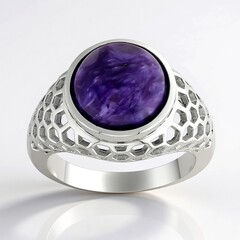 Anello in argento con Charoite