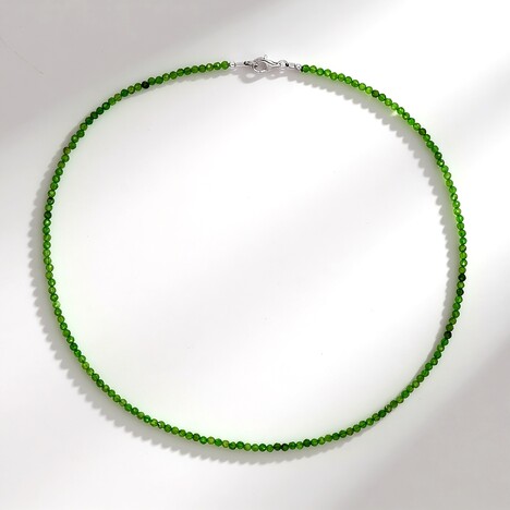 Collier en argent et Diopside de Russie