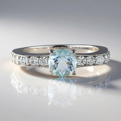 Anello in argento con Acquamarina Brasiliana