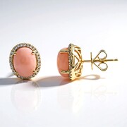Pinkfarbener Opal-Goldohrringe (CIRARI)