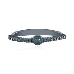 Bague en argent et Diamant bleu I2