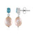 Pendientes en plata con Perla durazno Freshwater