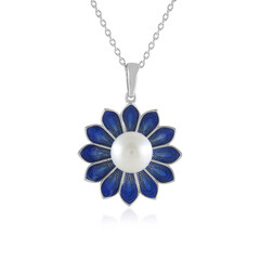 Collier en argent et Perle blanche de culture d'eau douce (Adela Silber)
