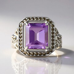 Anello in argento con Ametista Rose de France (Annette classic)