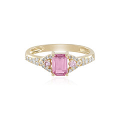 Anillo en oro con Zafiro rosado