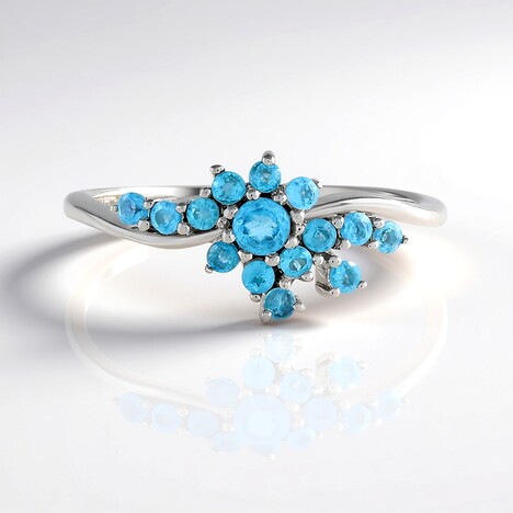 Anello in argento con Apatite Blu Neon