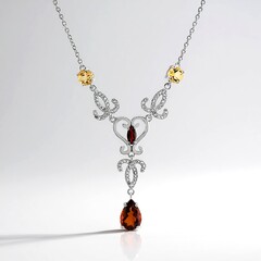 Collana in argento con Citrino Madeira