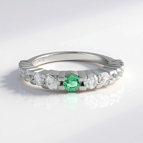 Anello in argento con Smeraldo Colombiano