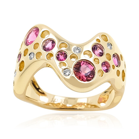Bague en or et Rubellite AAA du Brésil (de Melo)