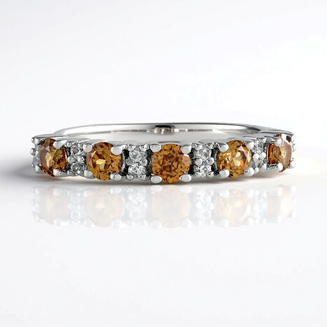 Anello in argento con Zircone Cognac