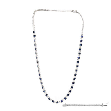 Blauer Ceylon-Saphir-Goldcollier (CIRARI)