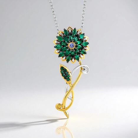 Collana in argento con Smeraldo Zambia (Gems en Vogue)