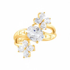 Zilveren ring met een zirkoon (de Melo Essence)