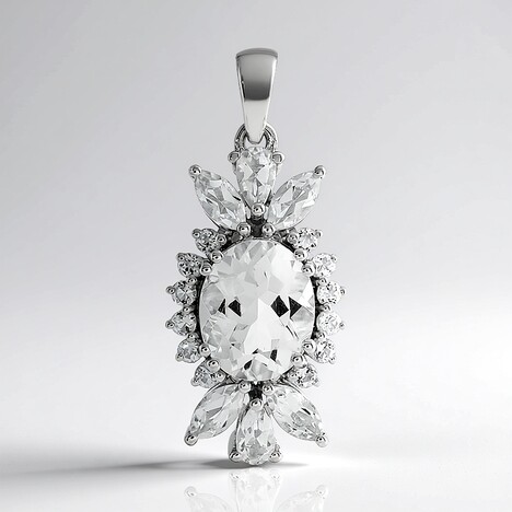 Ciondolo in argento con Quarzo Bianco