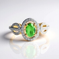 Anello in oro con Tsavorite dalla Tanzania AAA (SUHANA)