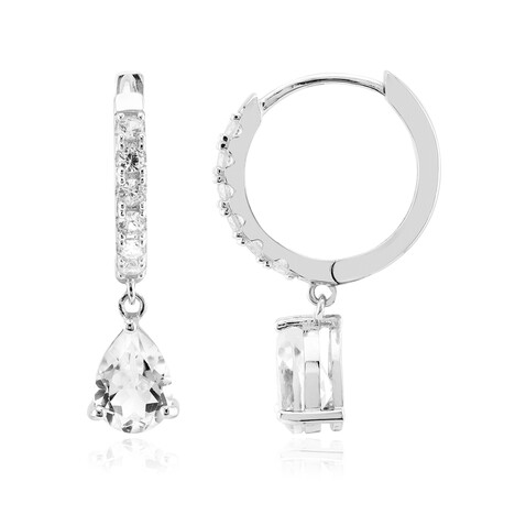 Pendientes en plata con Topacio blanco