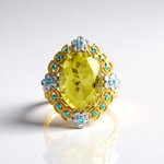 Anello in argento con Quarzo Ouro Verde (Gems en Vogue)