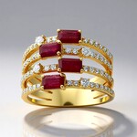 Anello in oro con Rubino Mozambico AAA (CIRARI)