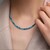 Collier en argent et Apatite bleu néon