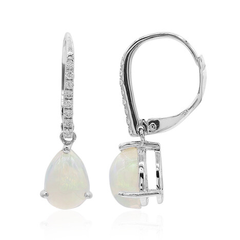 Pendientes en oro con Ópalo Welo AAA