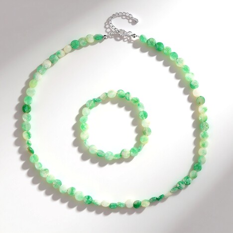 Parure en argent et Quartz vert
