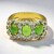 Anello placcato in oro con Crisoprasio Imperiale