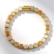 Zilveren armband met witte maanstenen (KM by Juwelo)