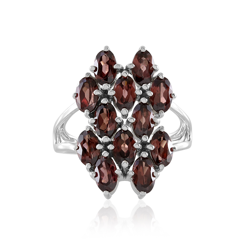 Anello in argento placcato platino con zircone rosa cambogiano, 3,704 ...