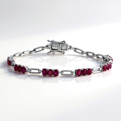 Bracelet en argent et Rubis de Madagascar