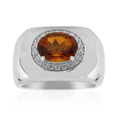 Zilveren ring met een Madeira citrien