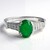 Anello placcato in platino con Smeraldo Bahia
