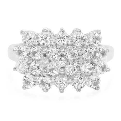 Weißer Topas-Silberring