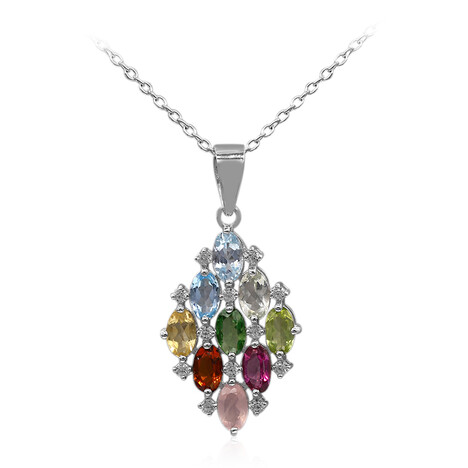 Edelstein-Silberhalskette