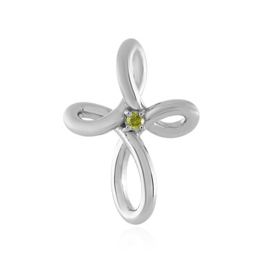 Gelber I3 Diamant-Silberanhänger