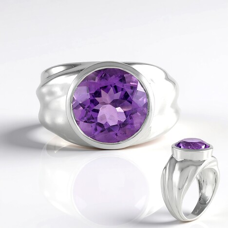Anello in argento con Ametista Uruguay (de Melo Essence)