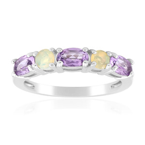 Zilveren ring met amethisten