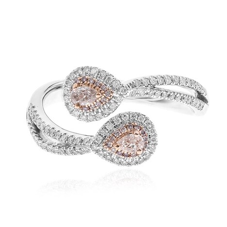 Pinkfarbener I1 Brillant-Goldring (CIRARI)