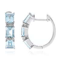 Boucles d'oreilles en or et Aigue-Marine du Brésil AAA