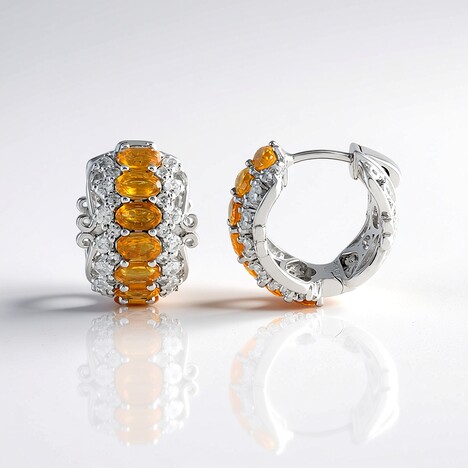 Boucles d'oreilles en argent et Opale de Feu du Mexique (Dallas Prince Designs)