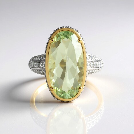 Anello in argento con Ametista Verde (Adela Silber)