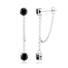 Schwarzer Spinell-Silberohrringe