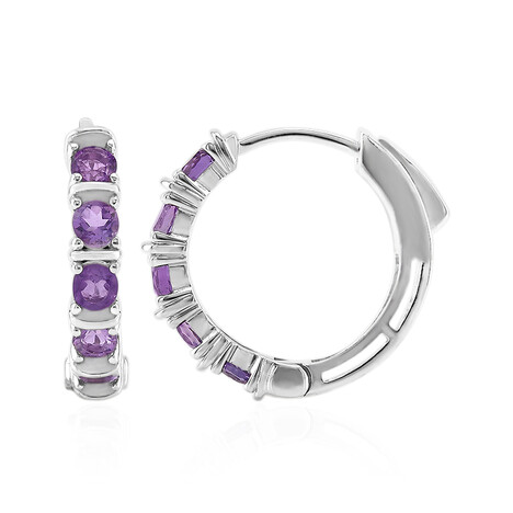 Boucles d'oreilles en argent et Améthyste