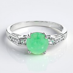 Anello in argento con Crisoprasio Imperiale