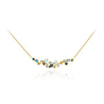 Zilveren halsketting met groene saffieren