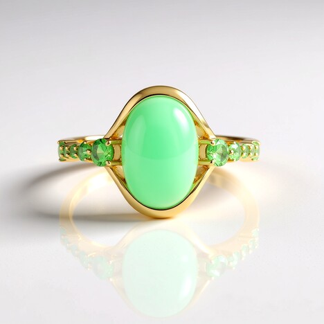 Anello in argento con Crisoprasio (KM by Juwelo)