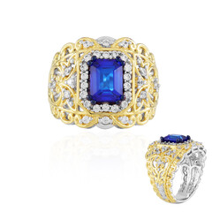 Bague en argent et Spinelle bleu cobalt (Gems en Vogue)