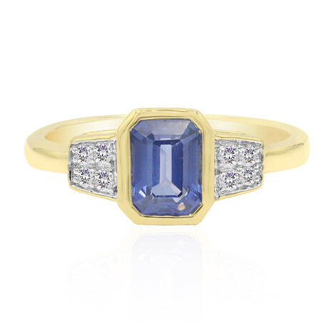 14K Ceylon Blue Sapphire Gold Ring (Annette)